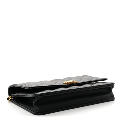 Chanel Lambskin Quilted Boy Wallet On Chain WOC Black 4 of 15