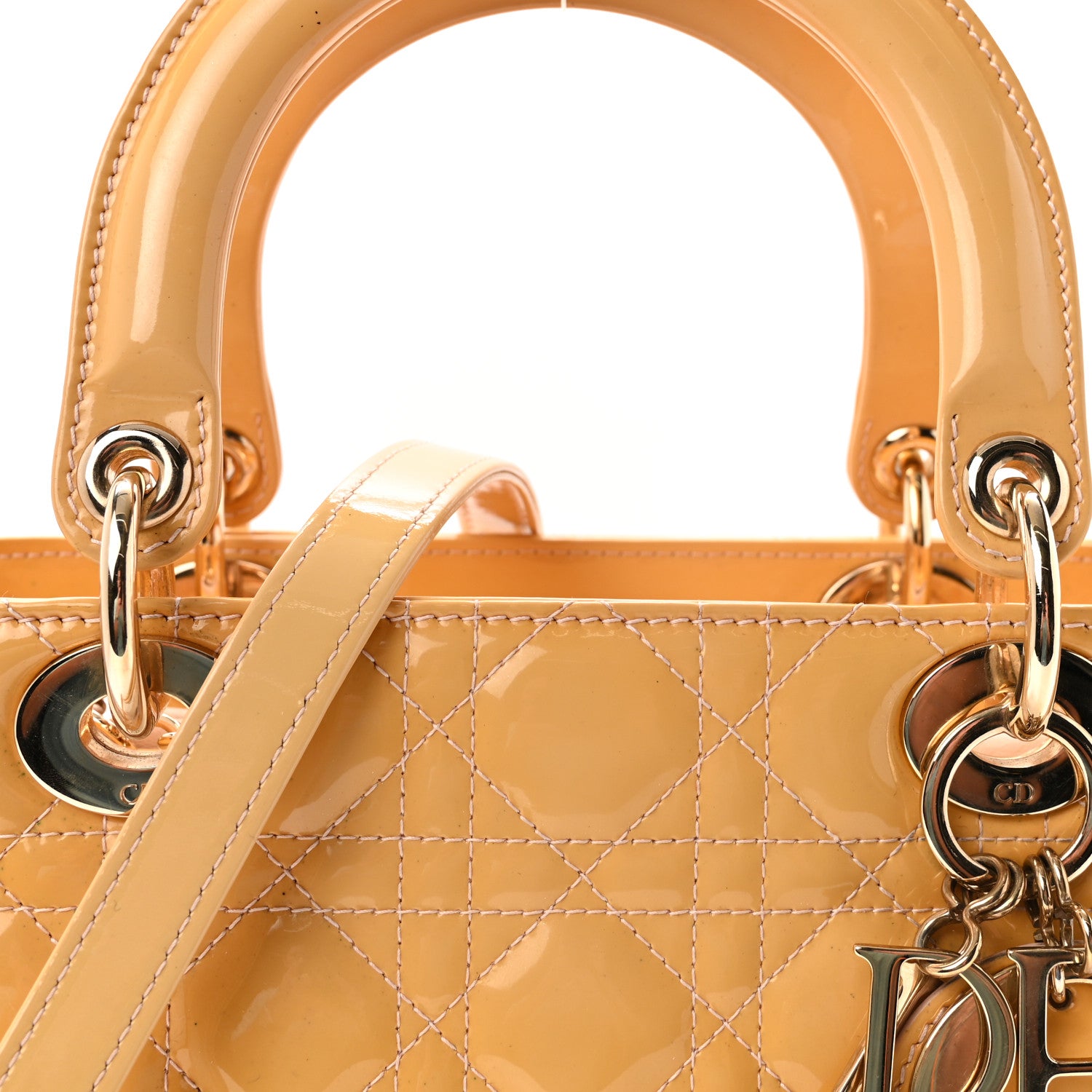 Christian Dior Patent Cannage Medium Lady Dior Beige 8 of 10