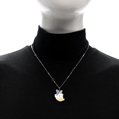 Gucci X DISNEY Sterling Silver Enamel Daisy Duck Pendant Necklace 2 of 5