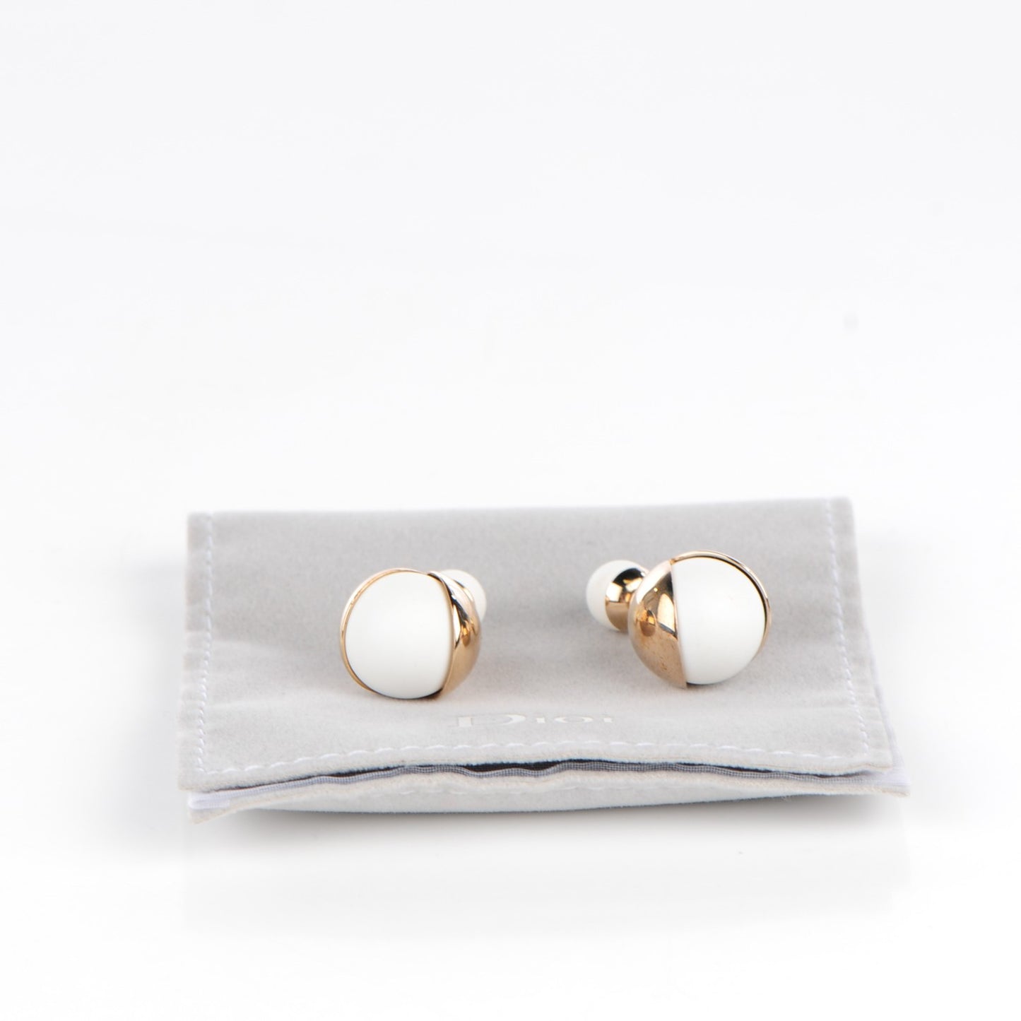Mise En Dior Tribal Earrings Gold White