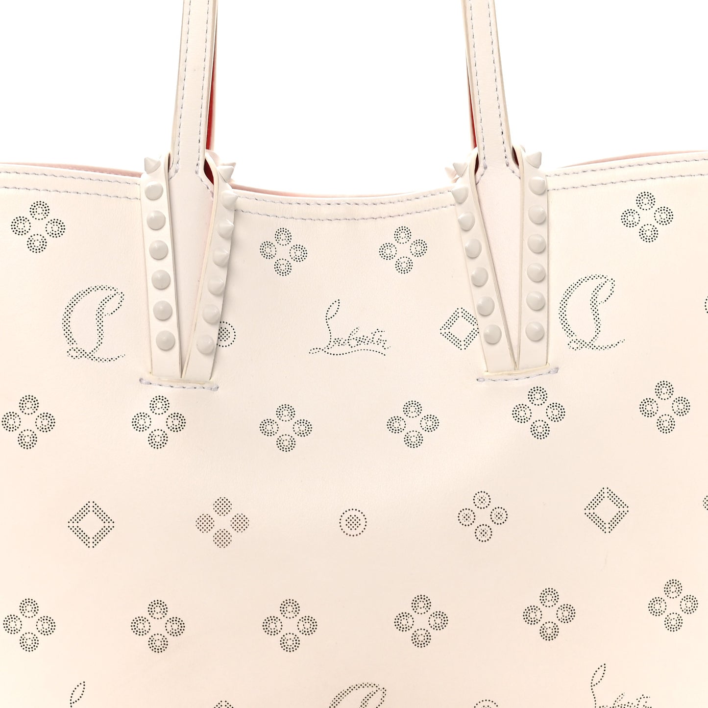 Calfskin Loubinthesky Mini East West Cabata Tote White