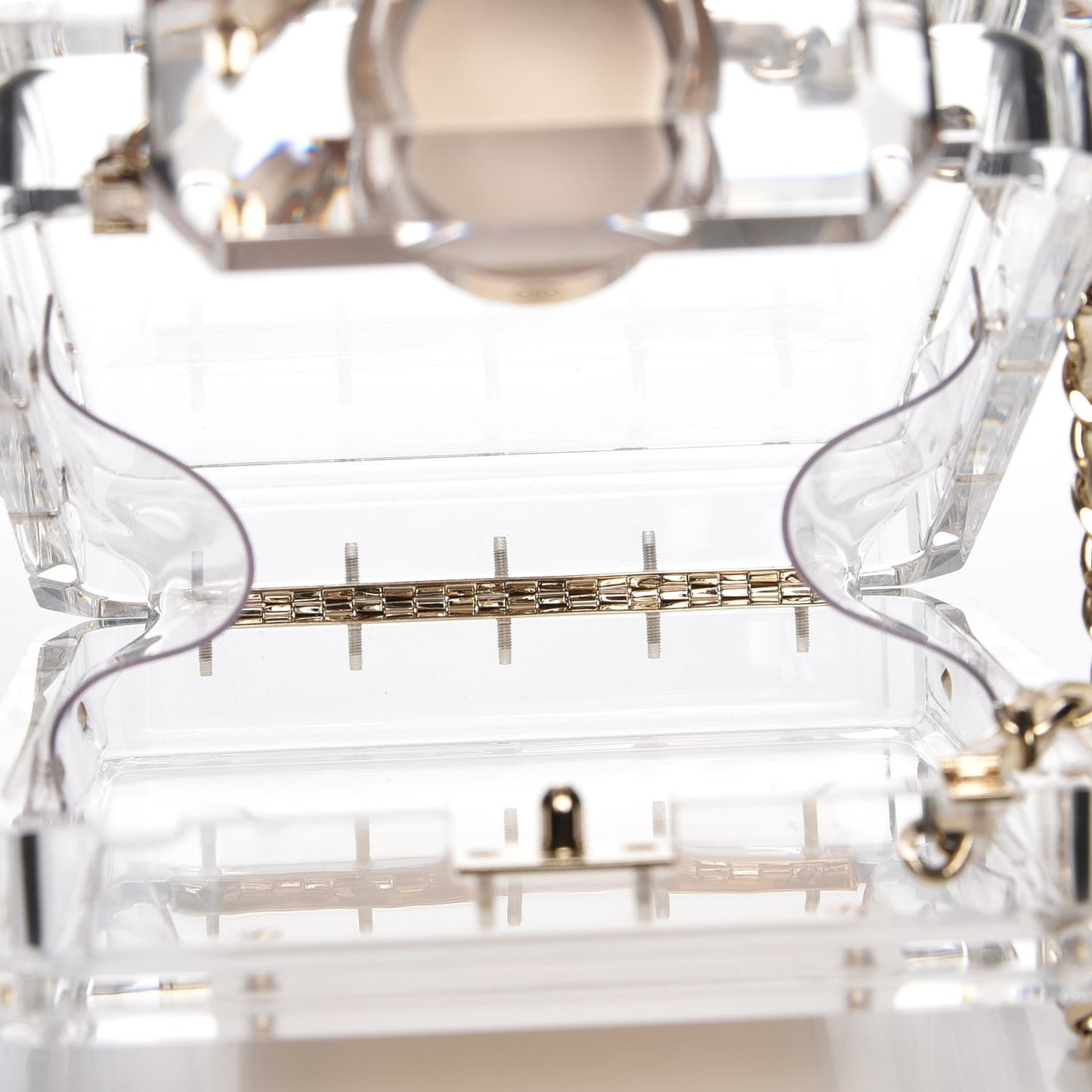 Transluscent Plexiglass Perfume Bottle Clutch