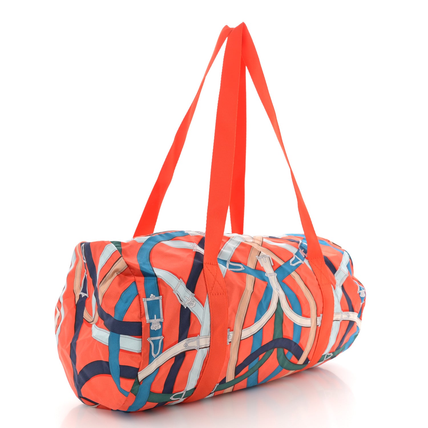 Hermes Silk Barenia Cavalcadour Duffle Orange Poppy Fauve 3 of 10