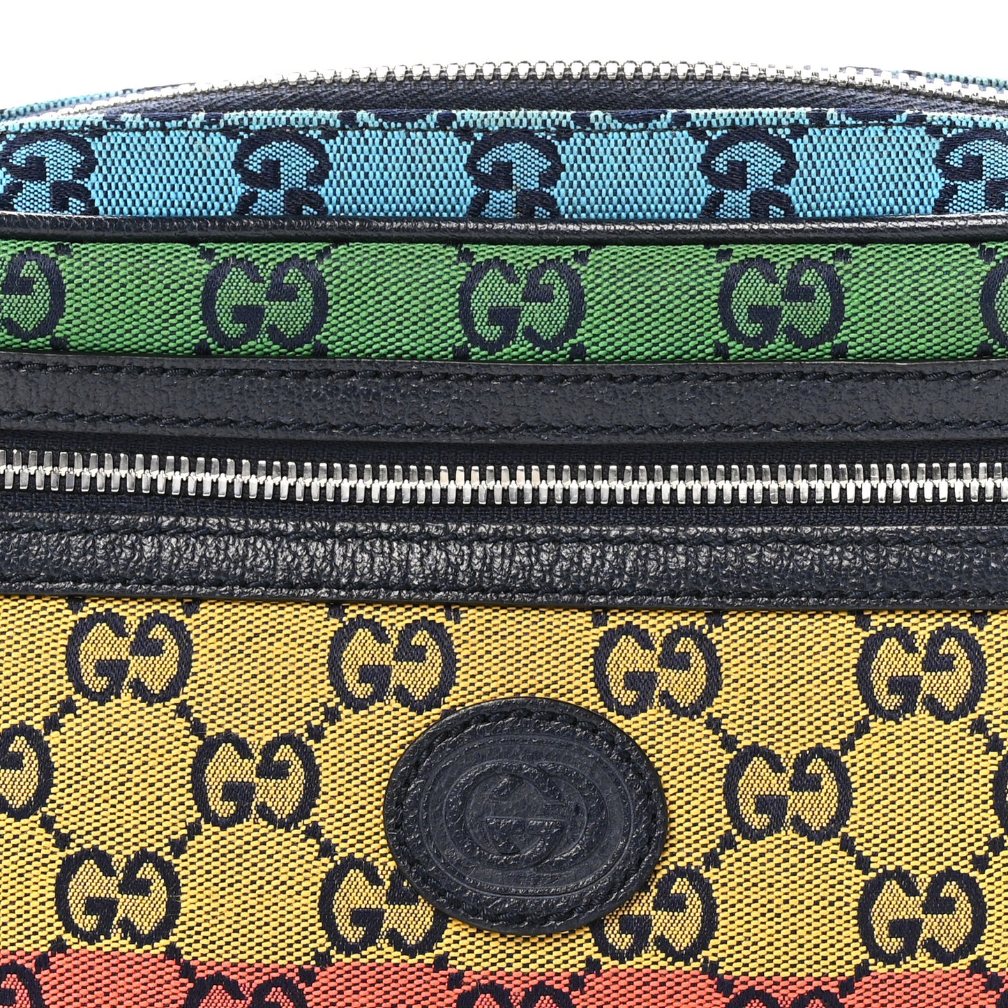Monogram Multicolor Retro Interlocking G Belt Bag 90 36 Blue Rainbow Light Blue