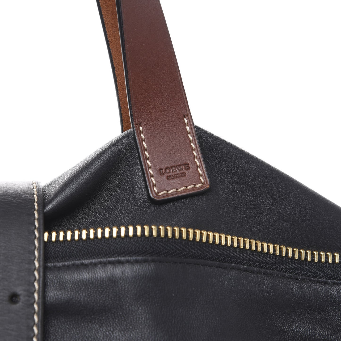 Lambskin Satchel Black Tan