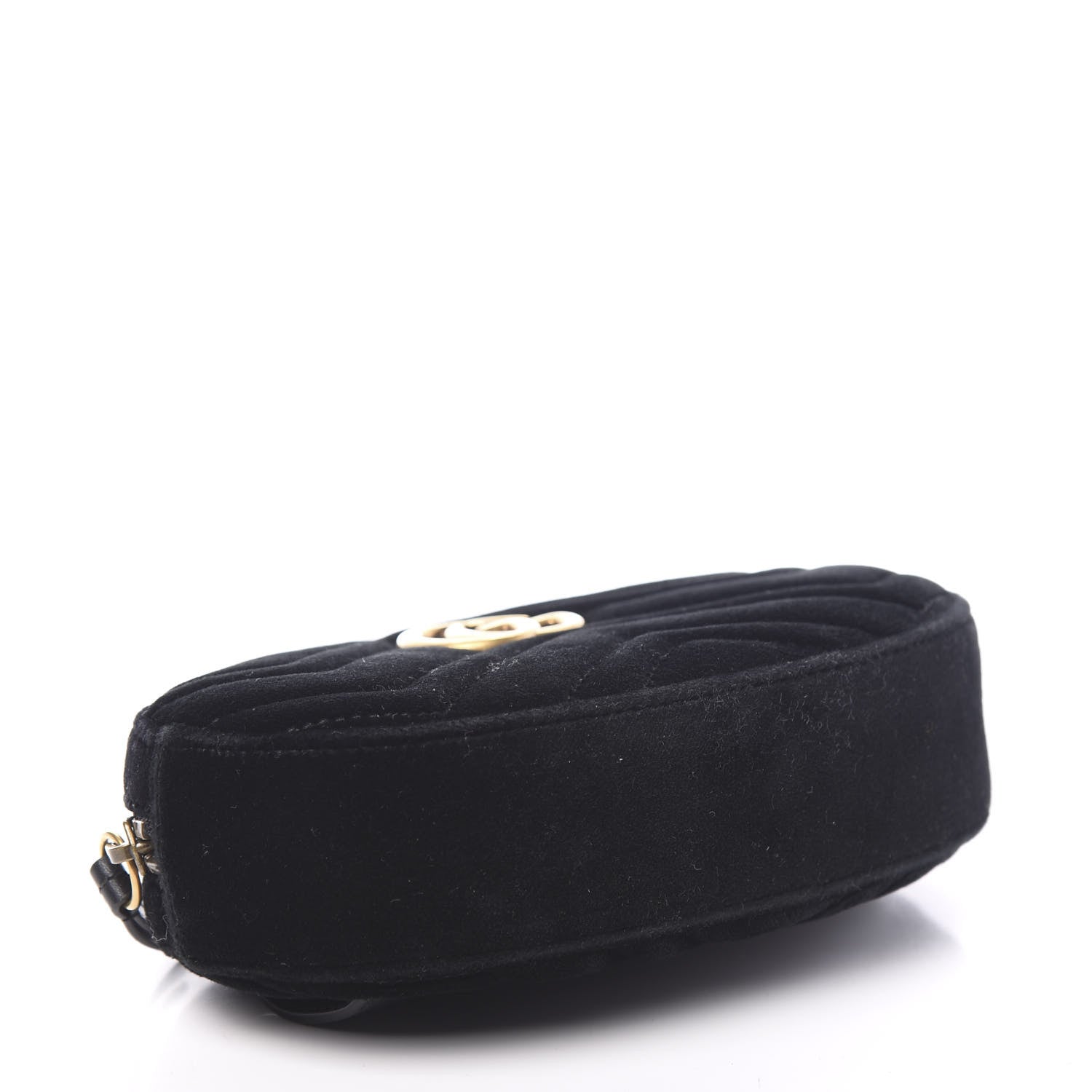Gucci Velvet Matelasse GG Marmont Belt Bag 95 38 Black 3 of 11
