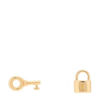 Tiffany 18K Rose Gold Mini Key and Lock Earrings 1 of 5