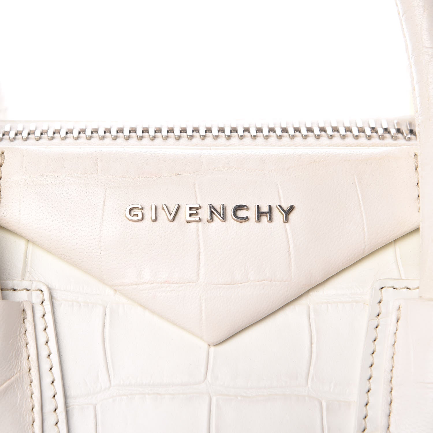 Givenchy Calfskin Crocodile Embossed Small Antigona White 8 of 26
