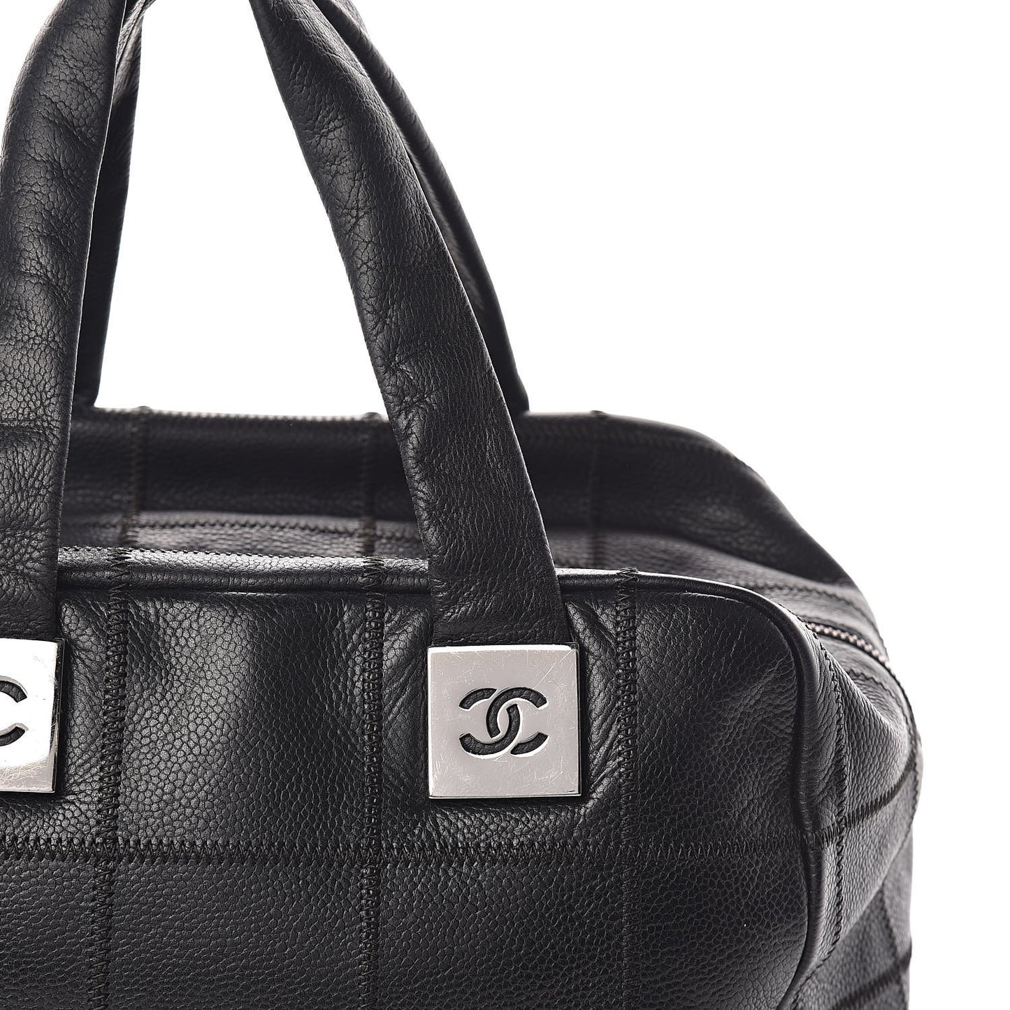 Caviar Square Stitched Bowler Black