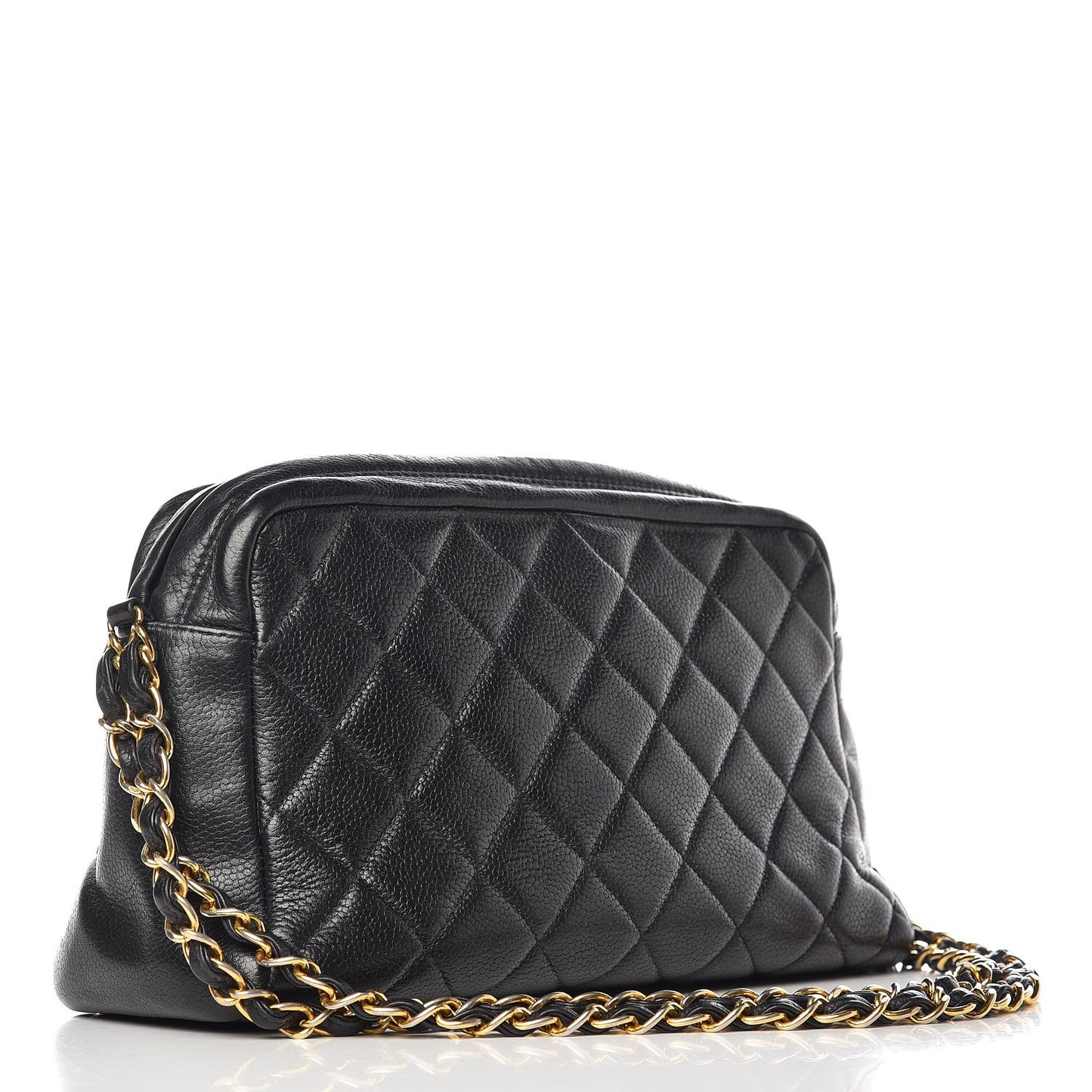 Caviar Quilted Camera Case Navy