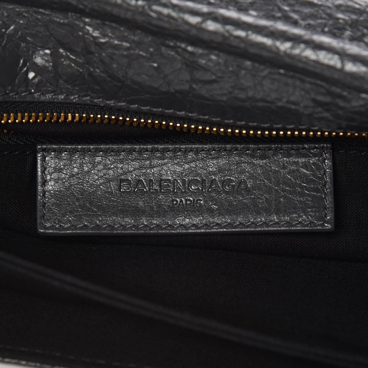 Balenciaga Agneau Giant 12 Gold Hardware Envelope Strap Clutch Gris Fossile 8 of 9