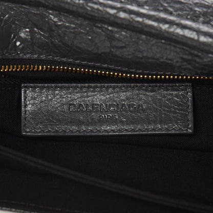 Balenciaga Agneau Giant 12 Gold Hardware Envelope Strap Clutch Gris Fossile 8 of 9
