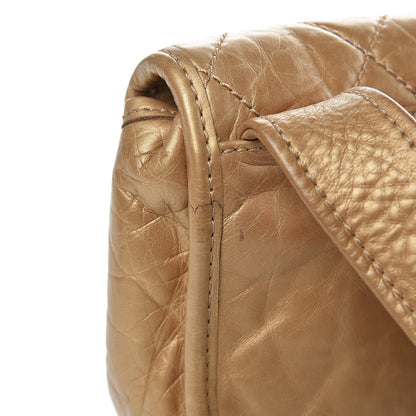 Chanel Aged Calfskin Quilted Vintage Ligne Messenger Flap Gold 10 of 11