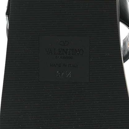 Valentino Garavani Calfskin Roman Stud Slide Sandals 37.5 Black 6 of 9