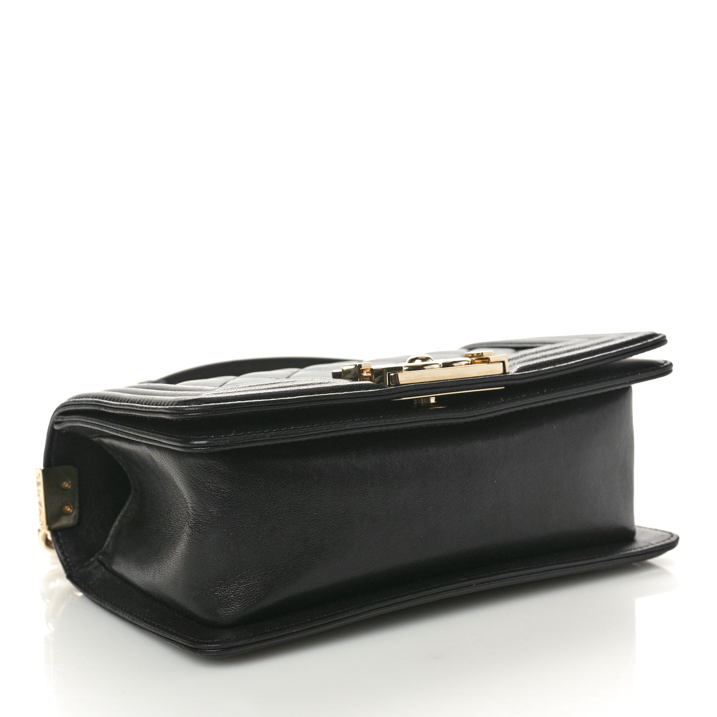 Lambskin Quilted Small Boy Flap Black