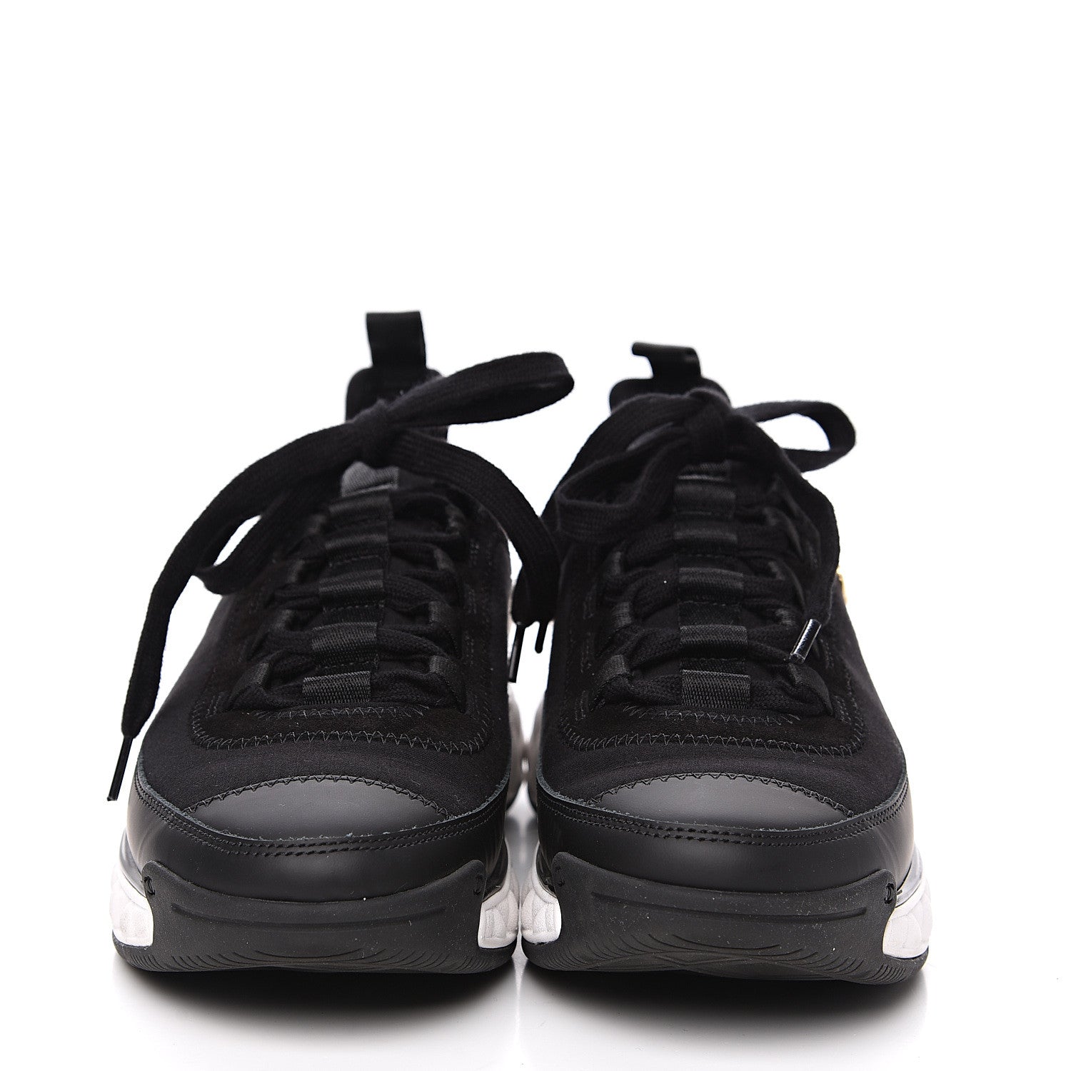 Chanel Velvet Calfskin Mixed Fibers CC Sneakers 36.5 Black 2 of 7