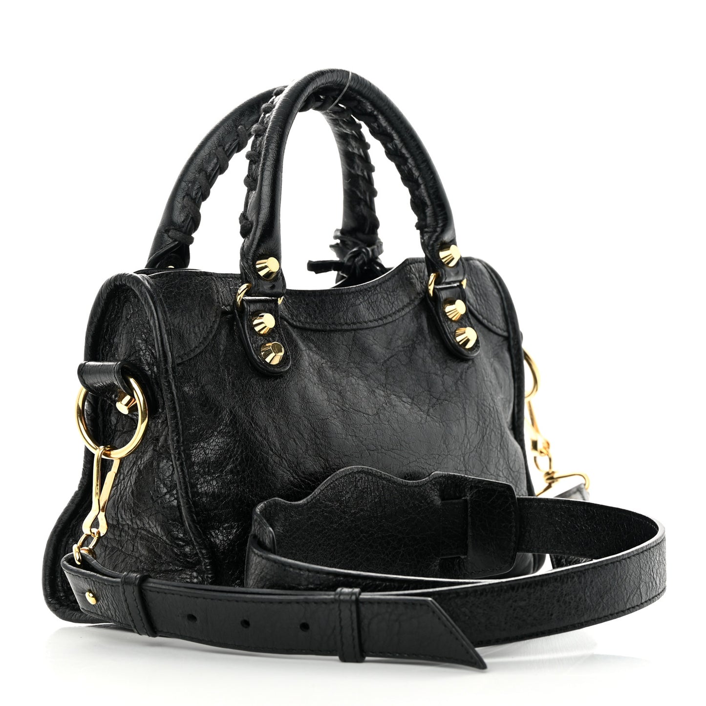 Agneau Classic Gold Hardware Mini City Black