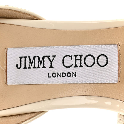 Jimmy Choo Patent Pearl Embellished Aurelie 65 Pumps 37 Latte White 7 of 9