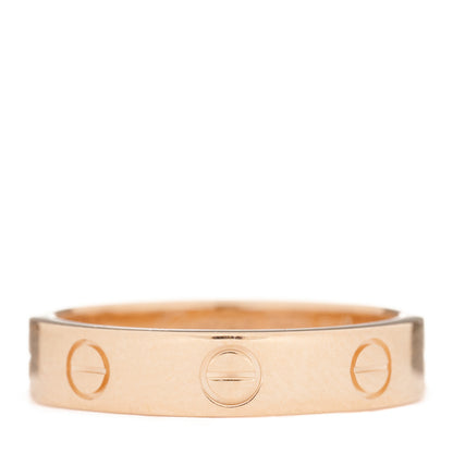 Cartier 18K Pink Gold Diamond 4mm LOVE Wedding Band Ring 51 5.75 3 of 4