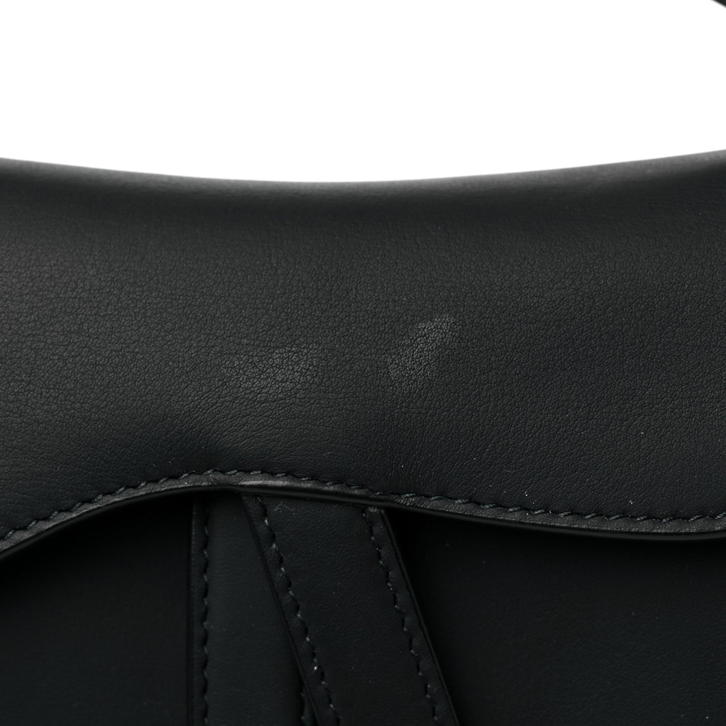 Ultra Matte Calfskin Mini Saddle Bag Black
