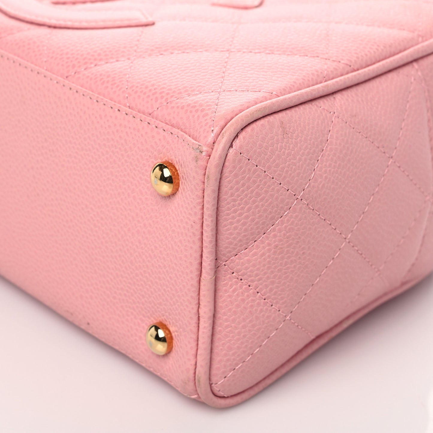 Caviar Quilted Small Bowler Pink