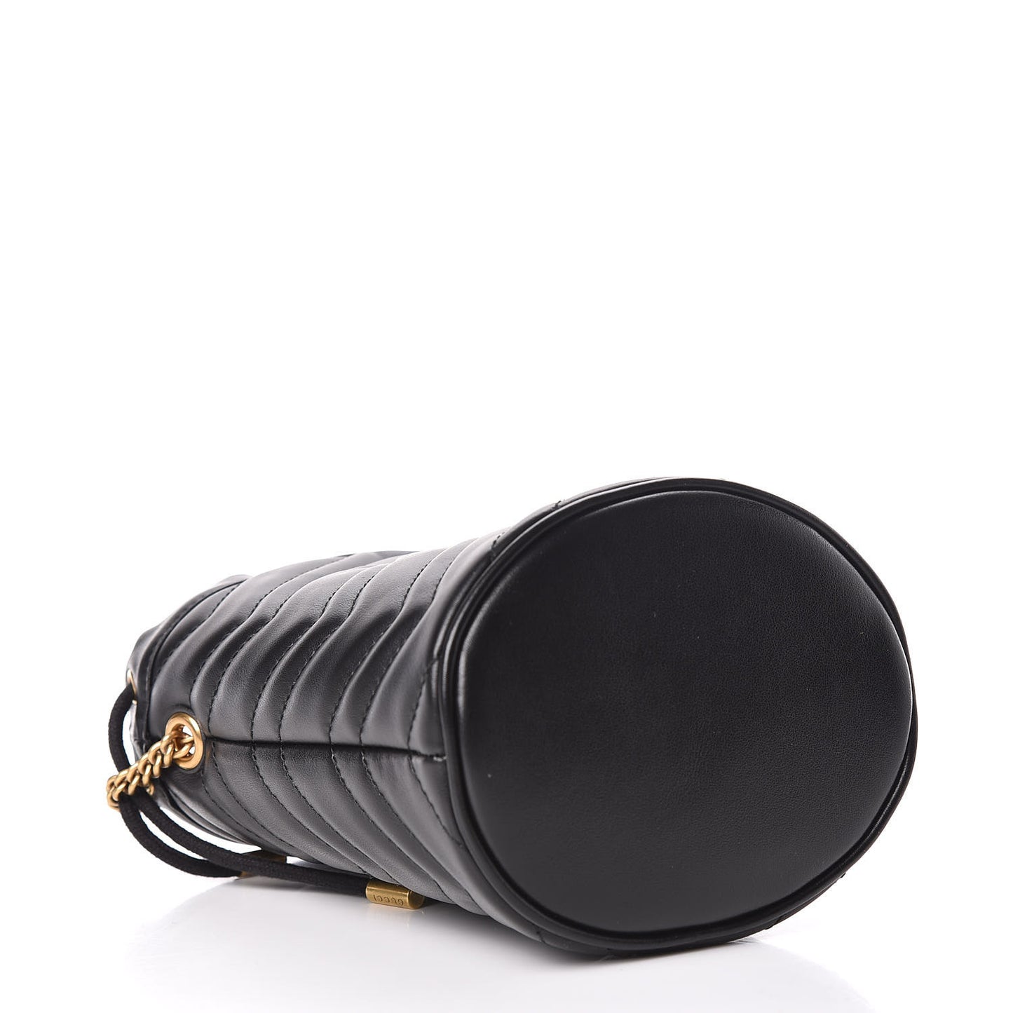 Calfskin Matelasse Mini GG Marmont 2.0 Bucket Bag Black