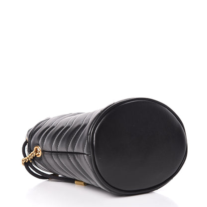 Gucci Calfskin Matelasse Mini GG Marmont 2.0 Bucket Bag Black 4 of 10