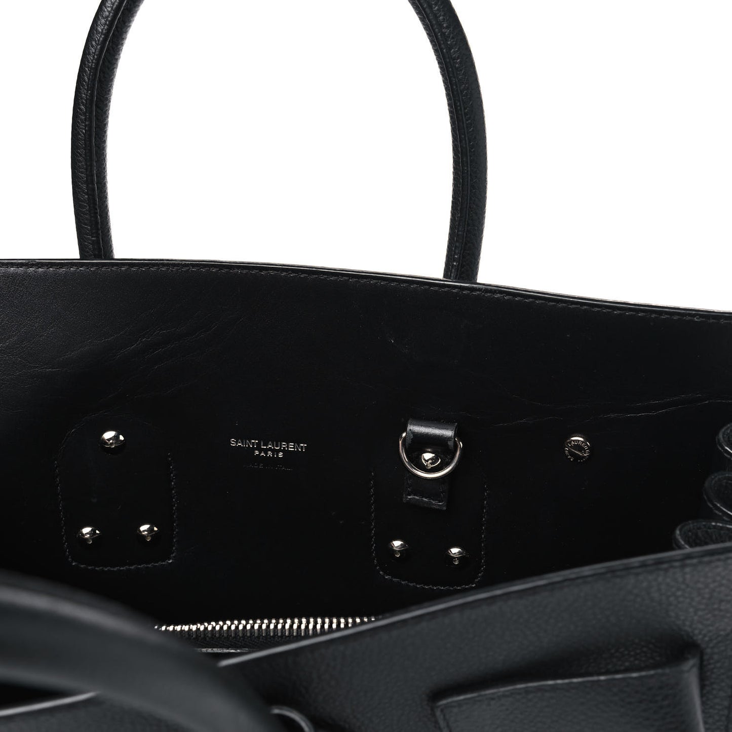 Grained Calfskin Small Sac De Jour Black