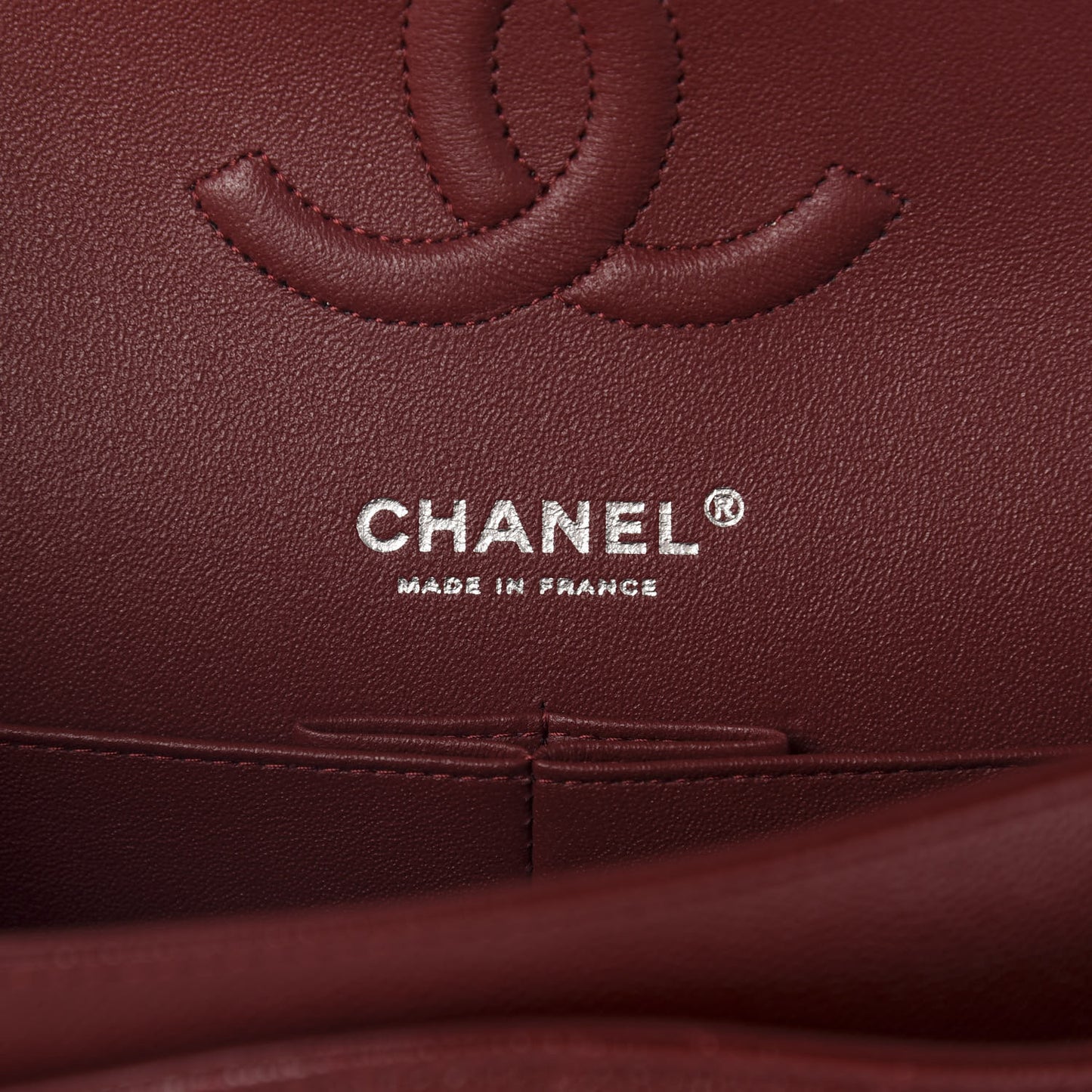 Caviar Quilted Medium Double Flap Dark Red
