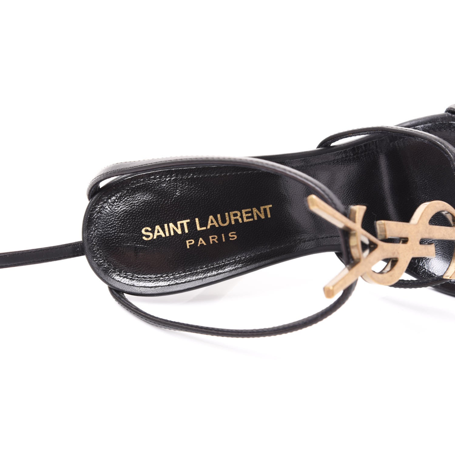 Saint Laurent Calfskin Cassandra 110 Sandals 37 Black 7 of 9