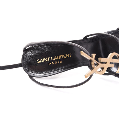 Saint Laurent Calfskin Cassandra 110 Sandals 37 Black 7 of 9