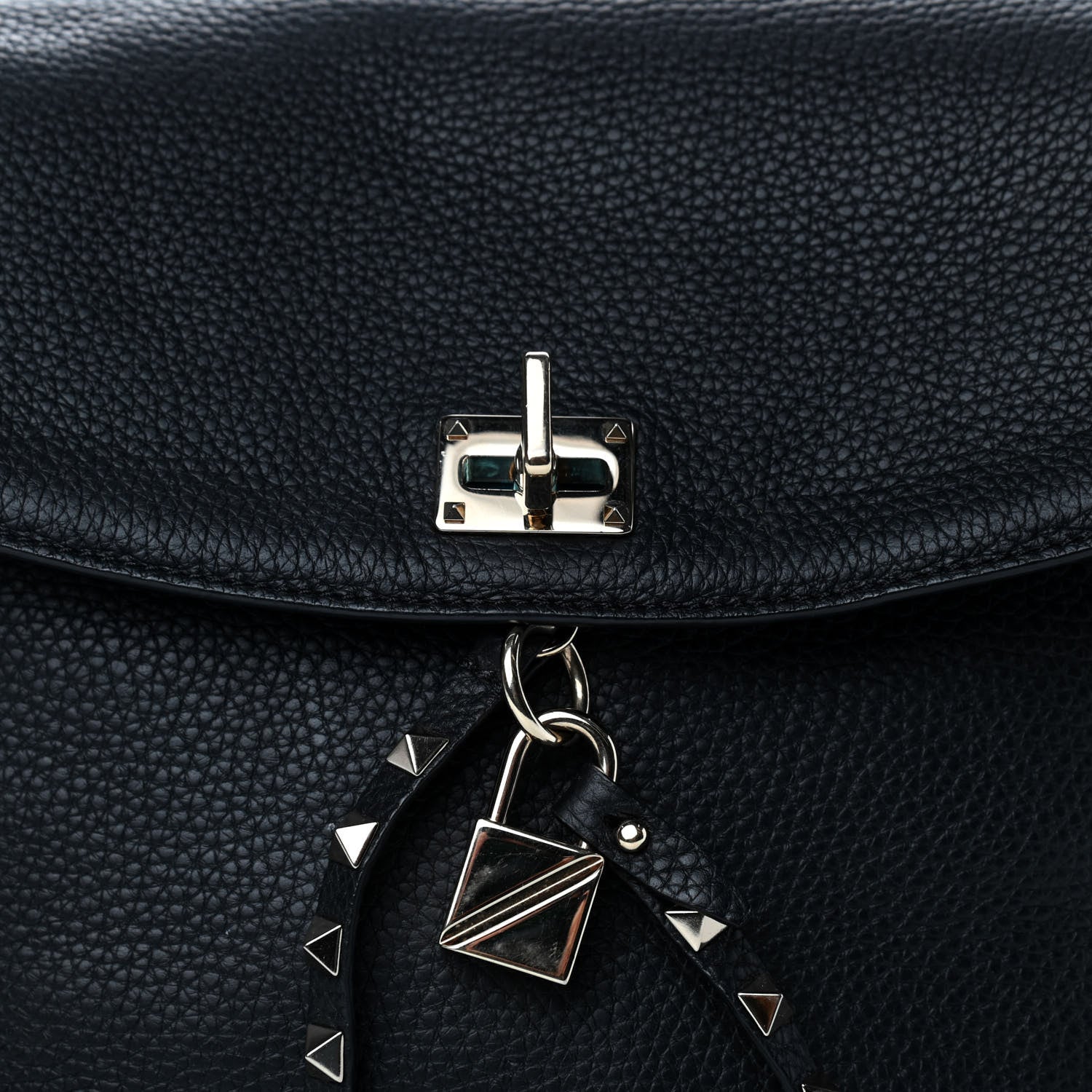 Valentino Garavani Grained Lagun Calfskin Rockstud Twiny Top Handle Bag Black 9 of 9
