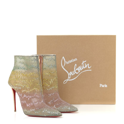 Christian Louboutin Rete Tulle Nancy Bootie 100 Ankle Boots 38.5 Multicolor Blush 9 of 14