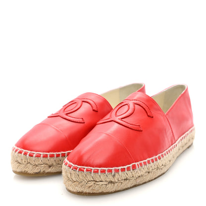 Chanel Lambskin CC Espadrilles 40 Red 2 of 9