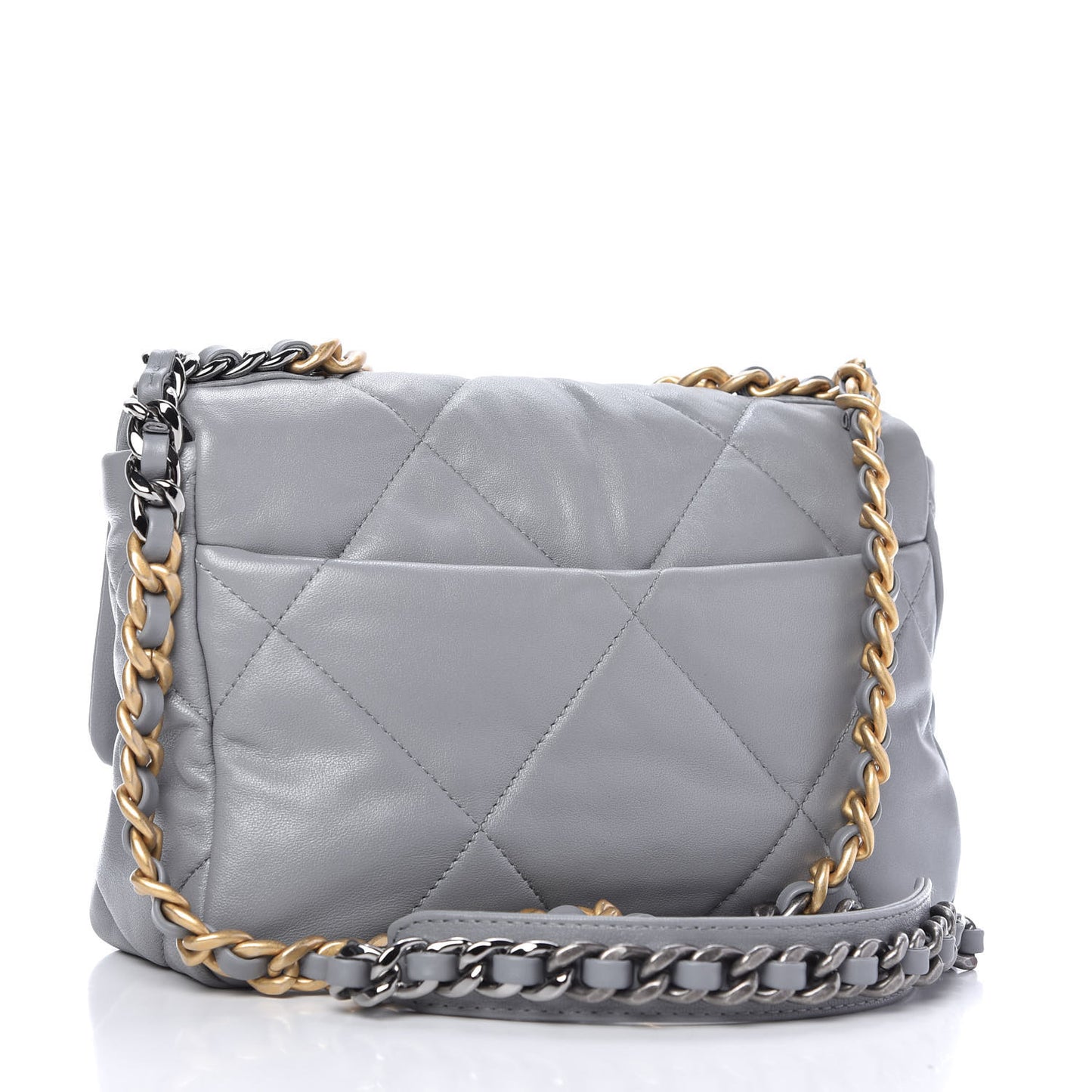 Lambskin Quilted Medium Chanel 19 Flap Grey