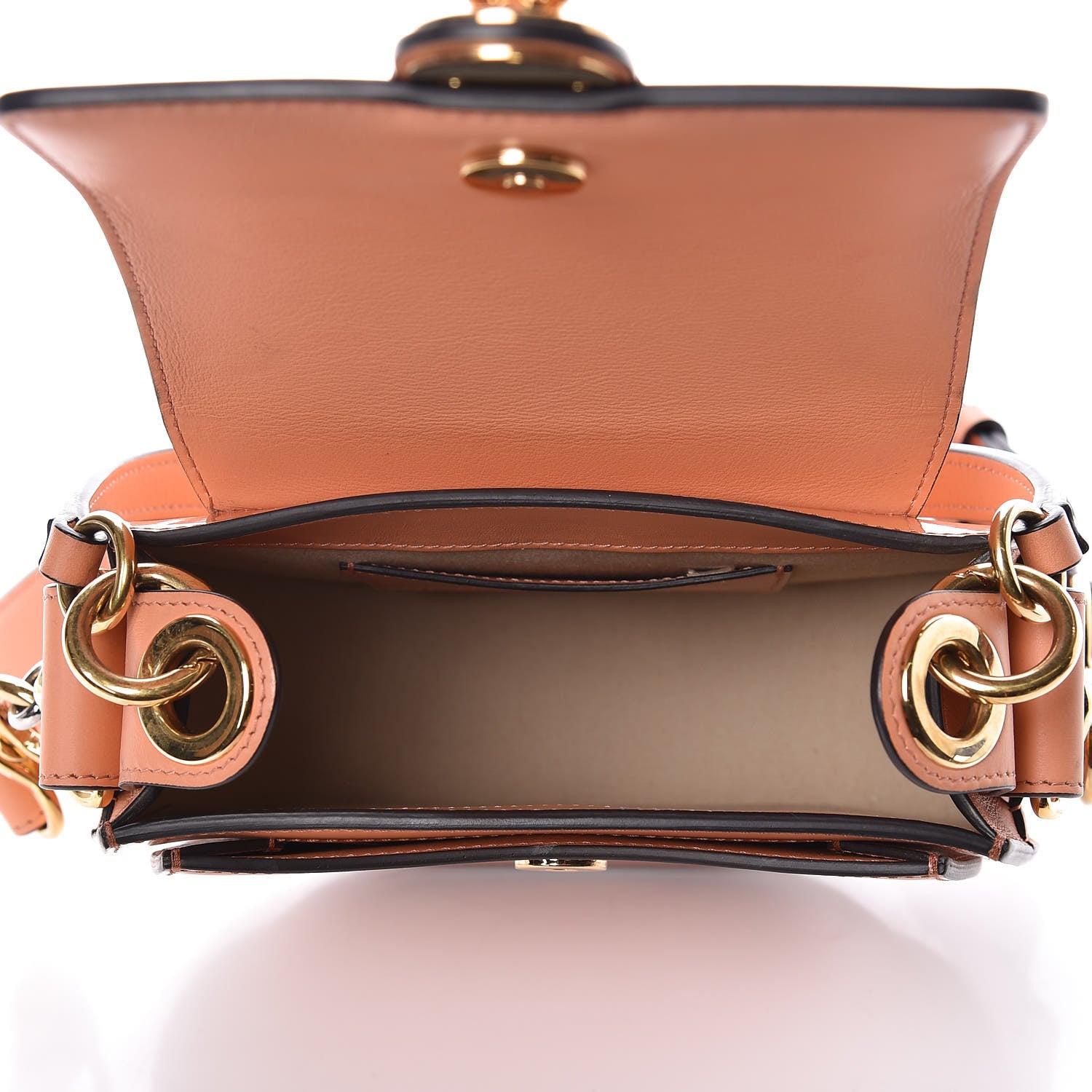 Chloe Patent Calfskin Suede Small Tess Bag Autumnal Brown 5 of 11