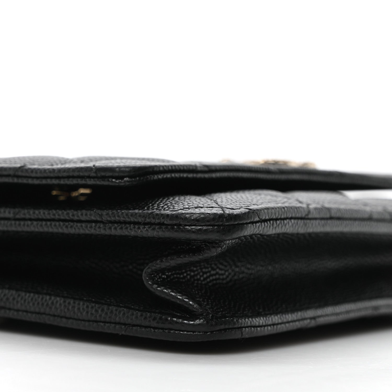 Chanel Shiny Caviar Quilted Strass CC Wallet On Chain WOC Black 10 of 11