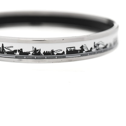 Hermes Enamel Printed Carriage Narrow Bracelet 65 7 of 7