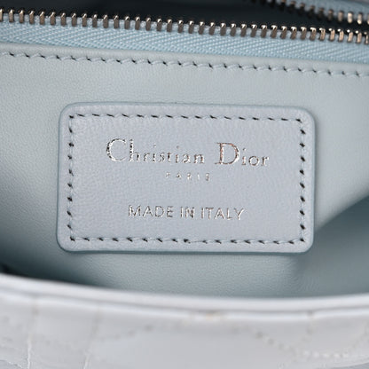 Christian Dior Lambskin Cannage Mini Lady Dior Crystal Strap Light Blue 6 of 12