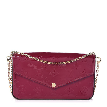 Louis Vuitton Vernis Felicie Chain Wallet Magenta 1 of 12