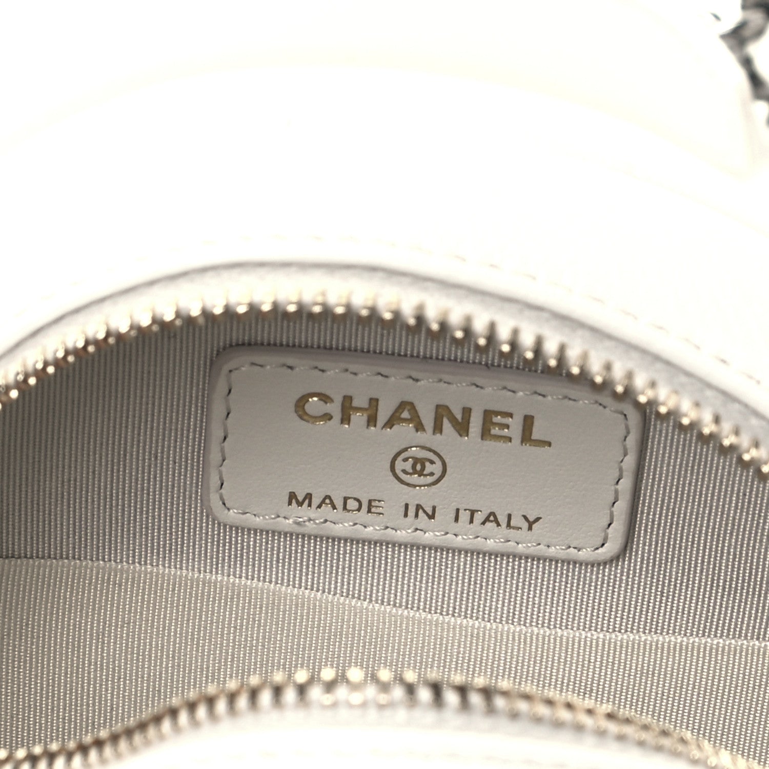 Chanel Goatskin Quilted Chanel 19 Round Clutch With Chain White 6 of 9