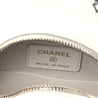 Chanel Goatskin Quilted Chanel 19 Round Clutch With Chain White 6 of 9