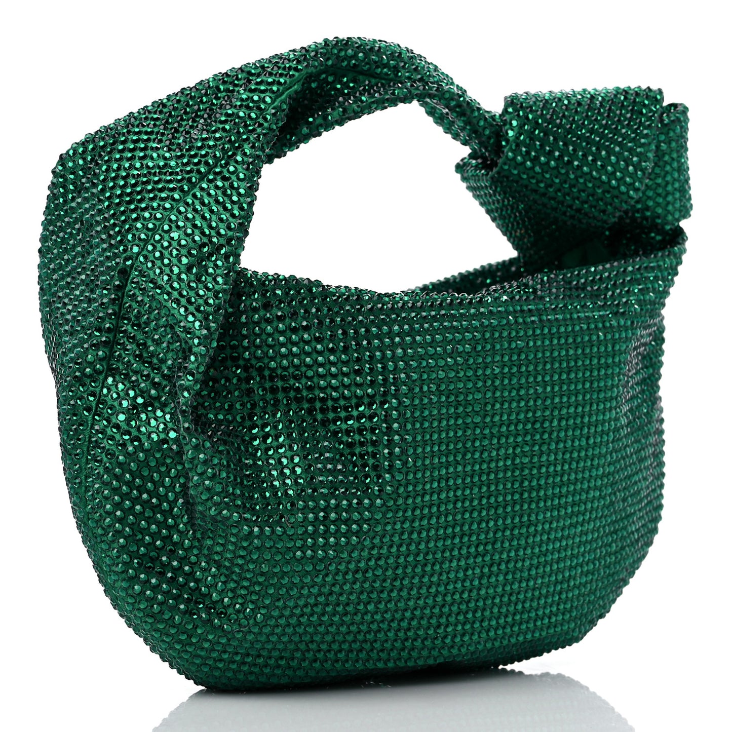 Crystal Embellished Satin Mini Hotfix Jodie Emerald