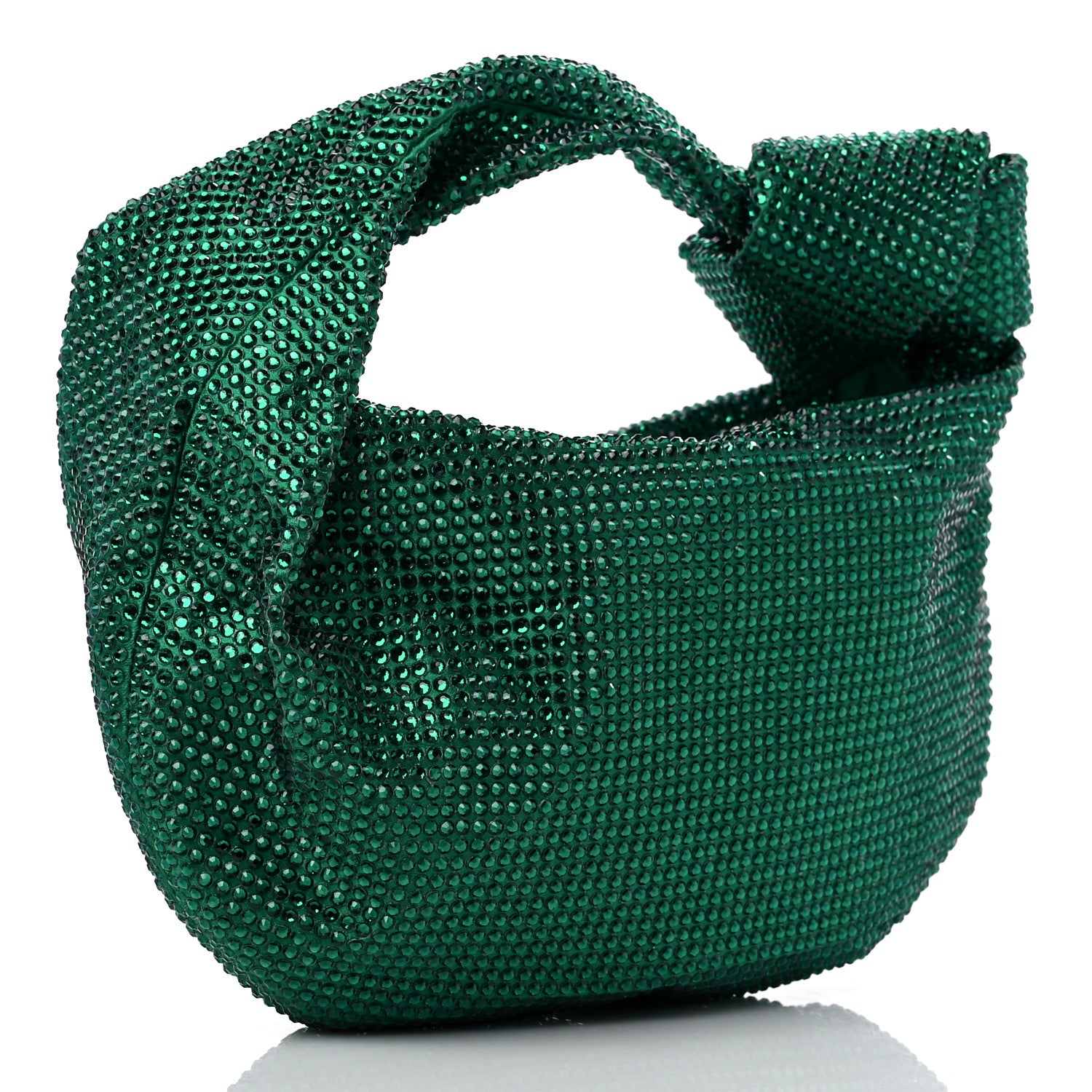 Bottega Veneta Crystal Embellished Satin Mini Hotfix Jodie Emerald 3 of 8
