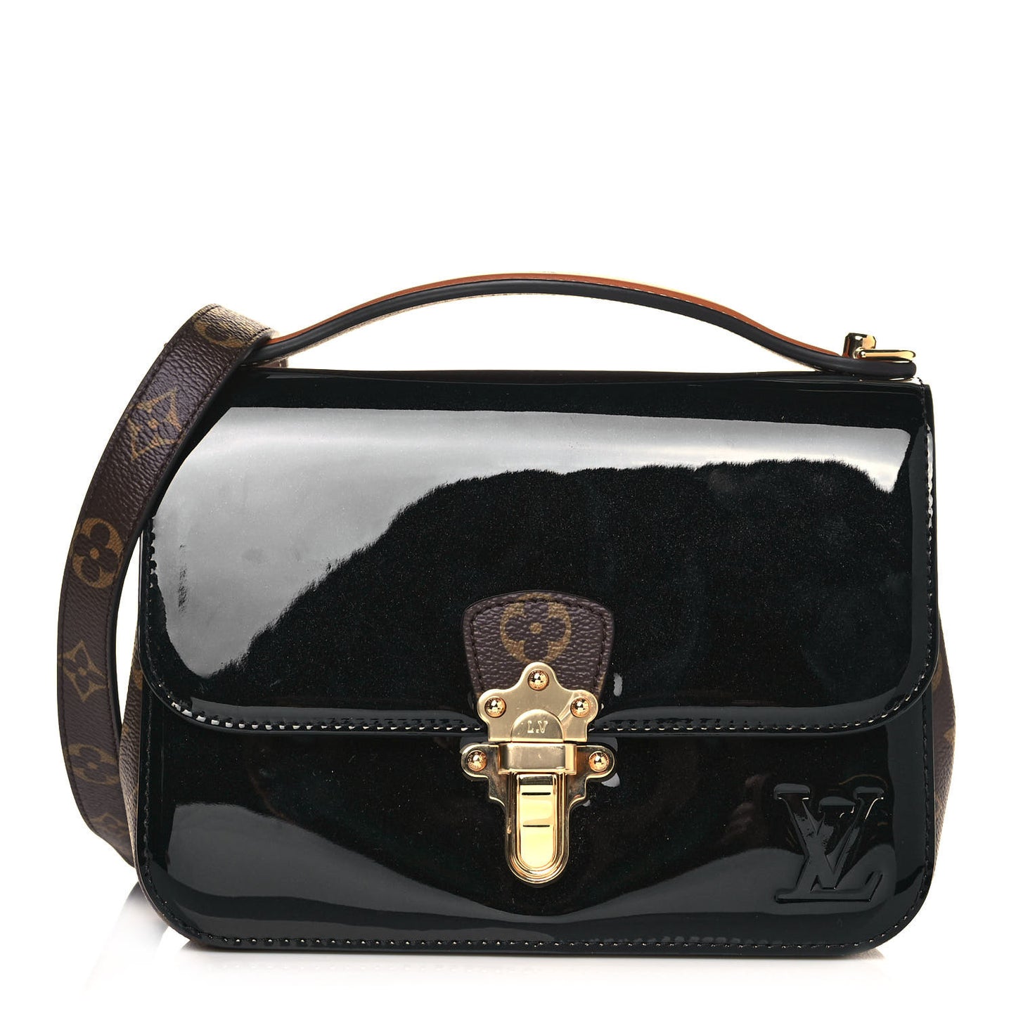 Patent Calfskin Monogram Cherrywood BB Black
