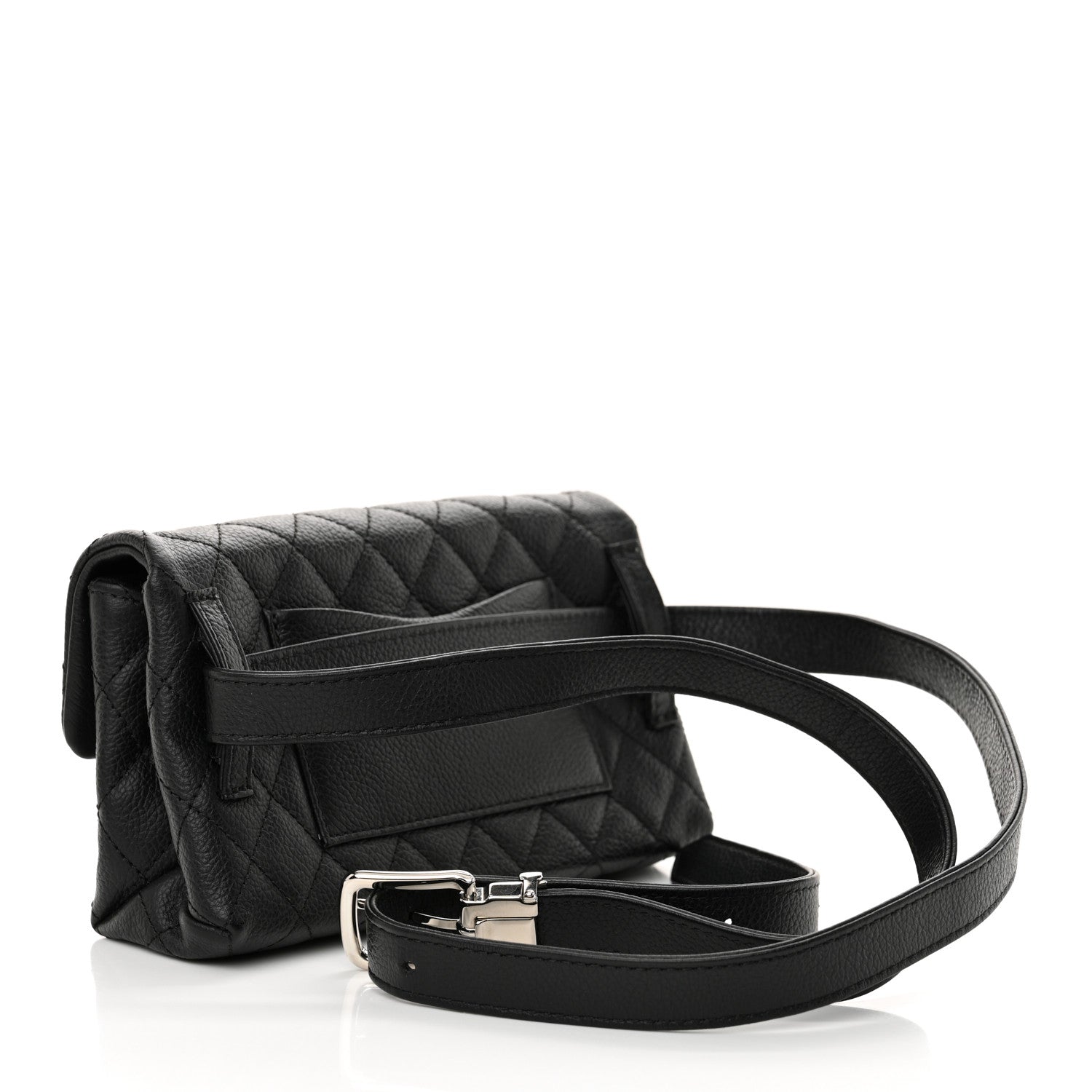 Chanel Grained Calfskin Quilted 2.55 Reissue Flap Belt Bag Clutch  Black 3 of 12