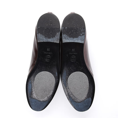 Chanel Patent CC Cap Toe Ballerina Flats 39 Navy Burgundy 5 of 12