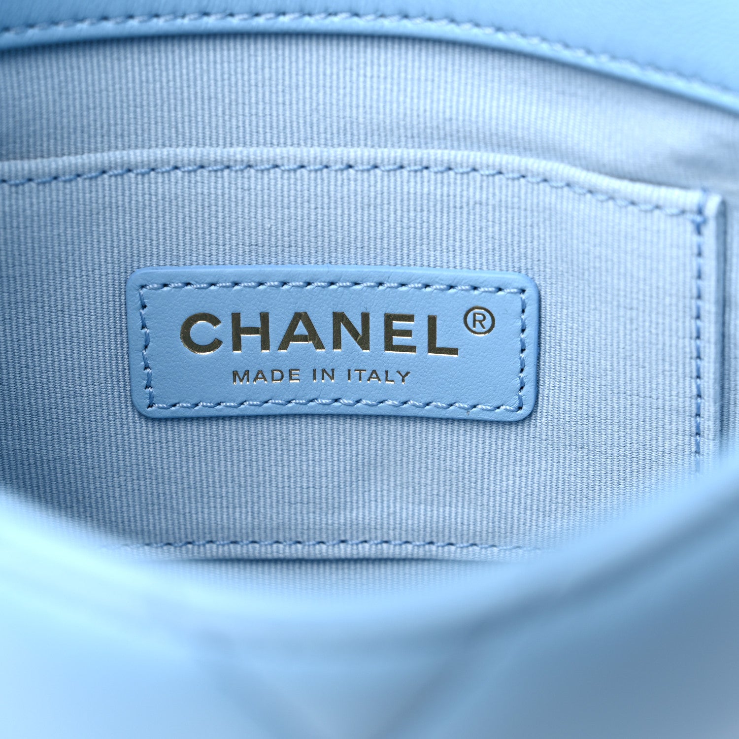 Chanel Lambskin Quilted Mini Lacquered Chain Flap Light Blue 6 of 12