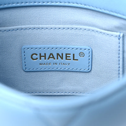 Chanel Lambskin Quilted Mini Lacquered Chain Flap Light Blue 6 of 12