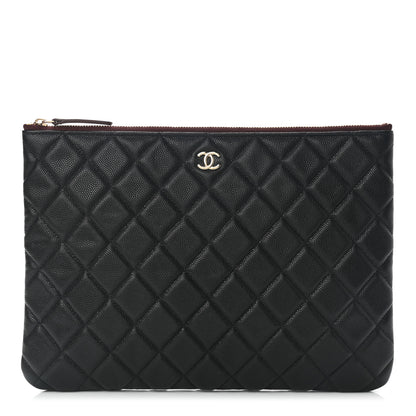 Chanel Caviar Quilted Medium Cosmetic Case Black 1 of 8